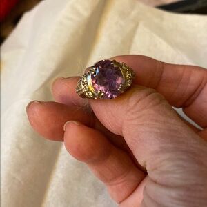 Judith Ripka Purple and Gold Ring